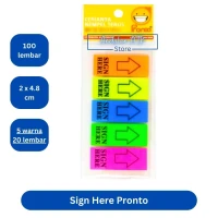 Pronto Sign Here 5 Warna / Sticky Notes / Post It pronto / Memo Tempel